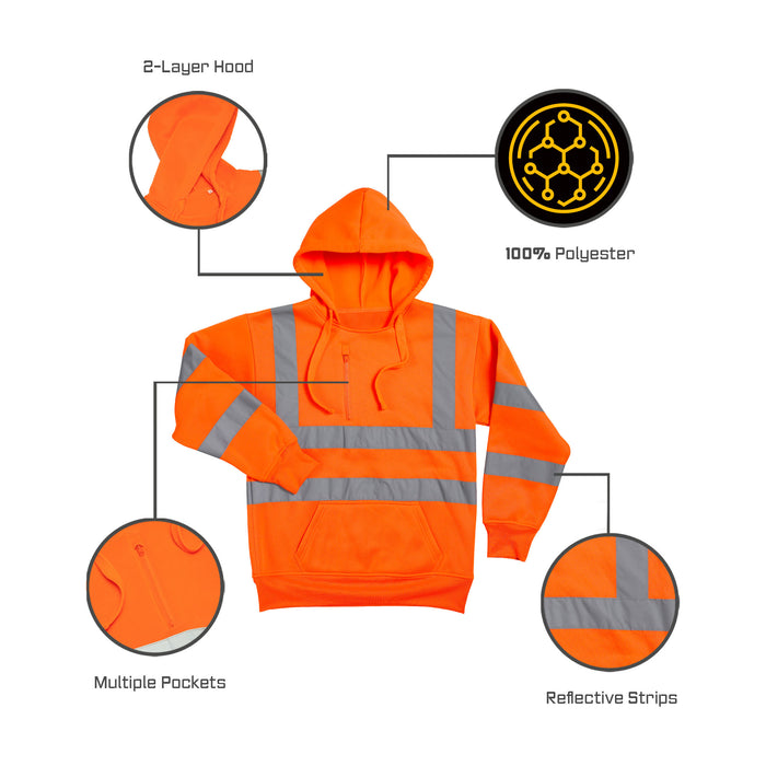 Hi Vis Pull Over Hoodie XXL