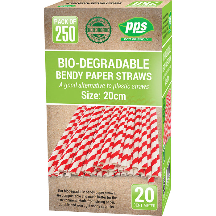 Paper Bendy Straw 250pc