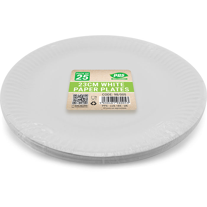 Paper Plate White 9" 25pc