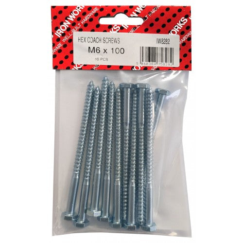 Coach Screws M6 X 100