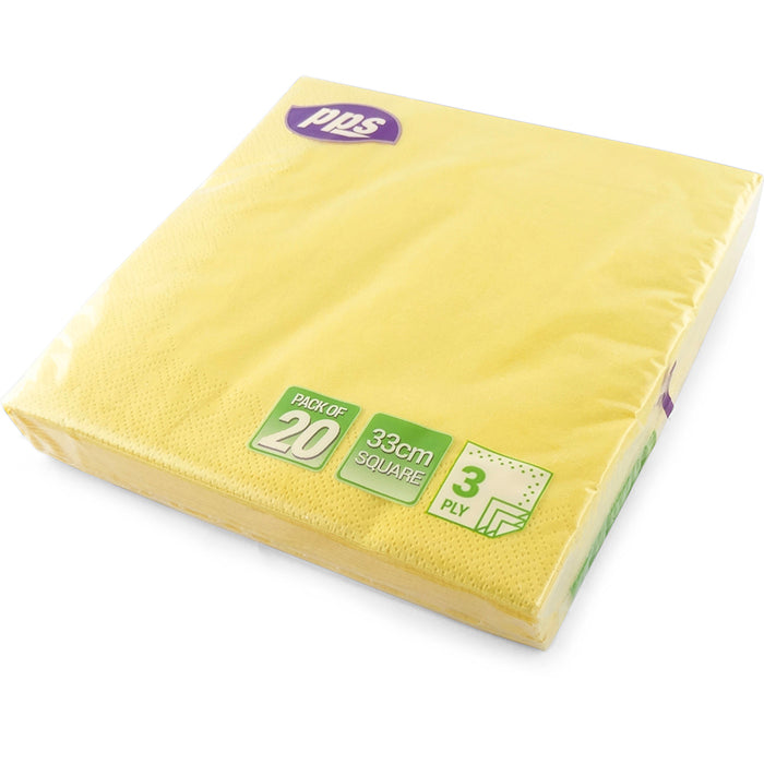 Napkin Light Yellow 33cm 20pc