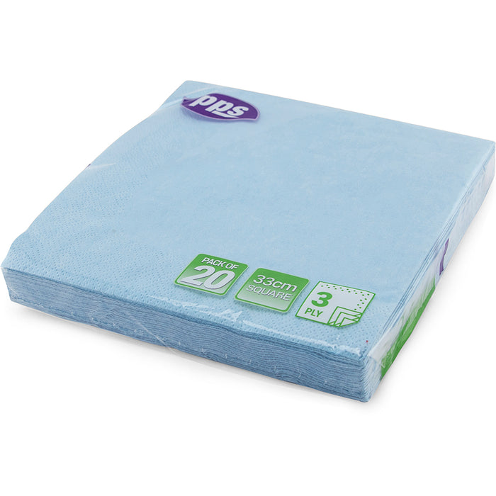 Light Blue Napkin 33cm 20pc