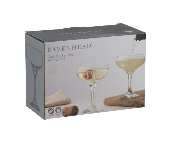 Cocktail Saucer Glasses 20cl 2pc