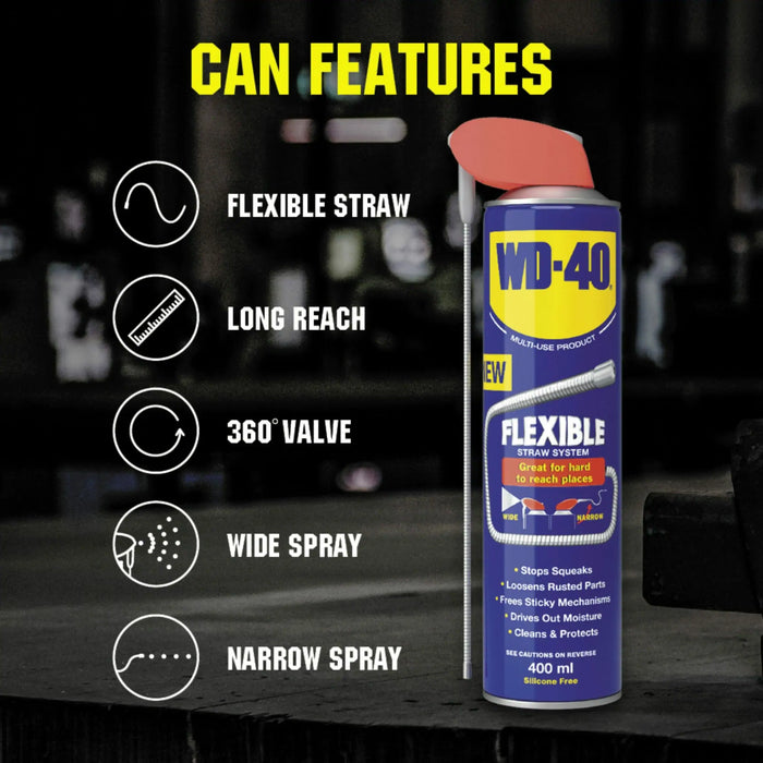 WD-40® Multi-Use Flexible Straw A Multi Purpoose Penetrant Spary 400ml