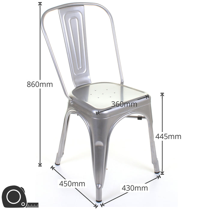 Tolix Style Siena Chair - Gun Metal