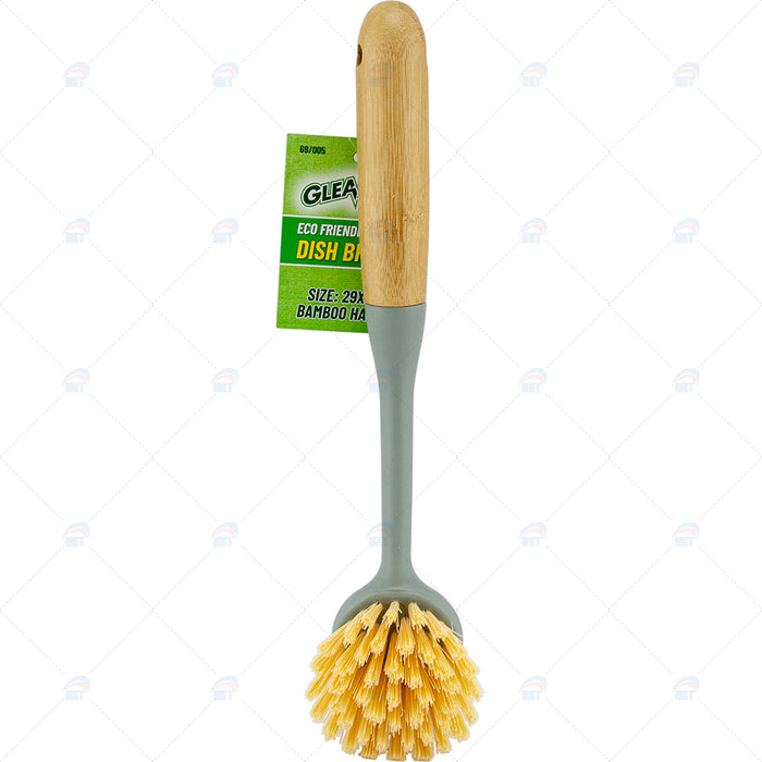 Dish Brush Round Eco Friendly Bamboo Handle 1pc