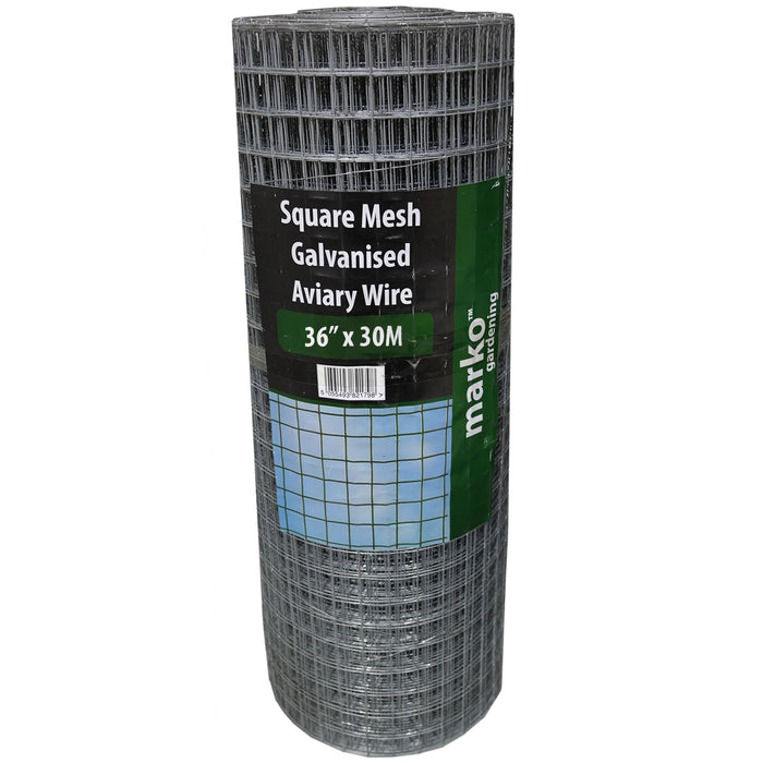 Galvanised Square Mesh - 0.9M x 30M
