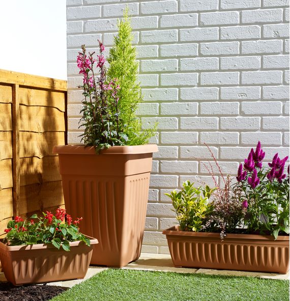 Tall Athens Planter Terracotta