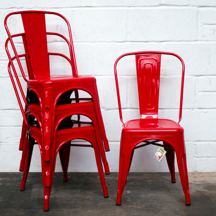 Tolix Style Siena Chair - Red