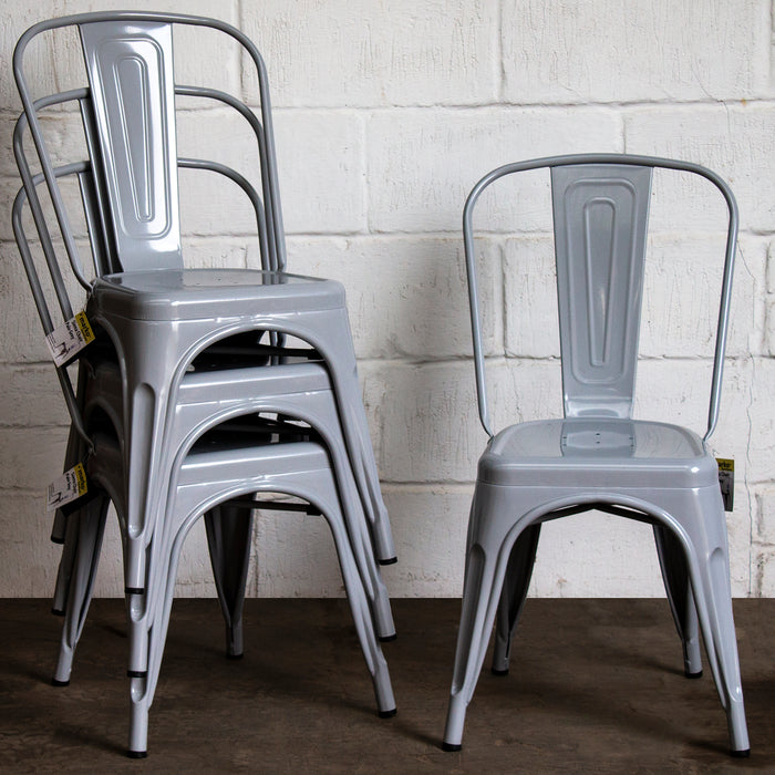 Tolix Style Siena Chair - Pale Grey