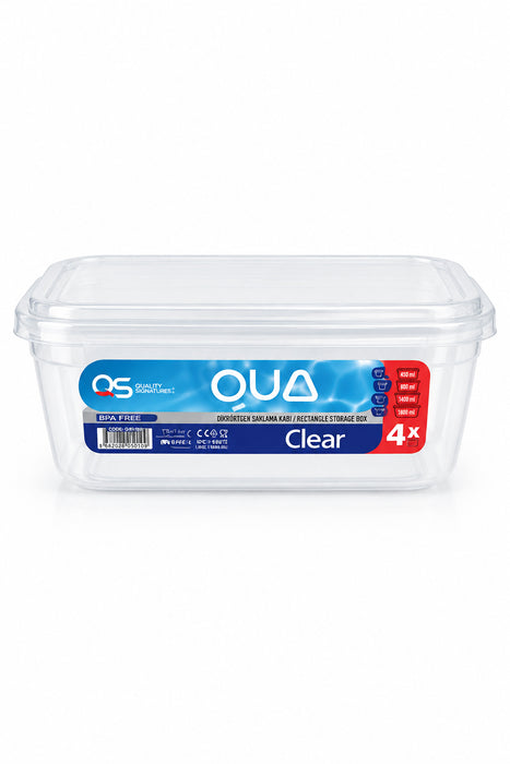 4pc clear storage box set