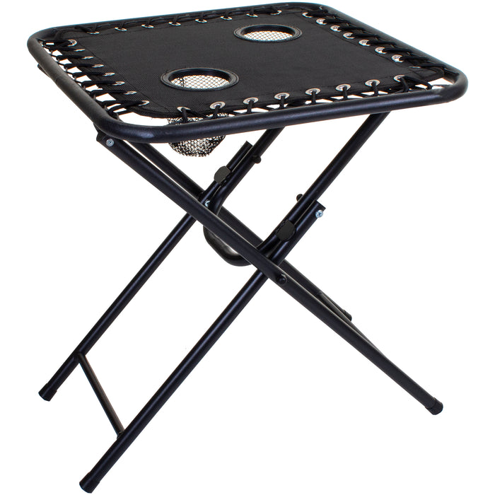 Black Reclining Sun Lounger & Table Set 3pc