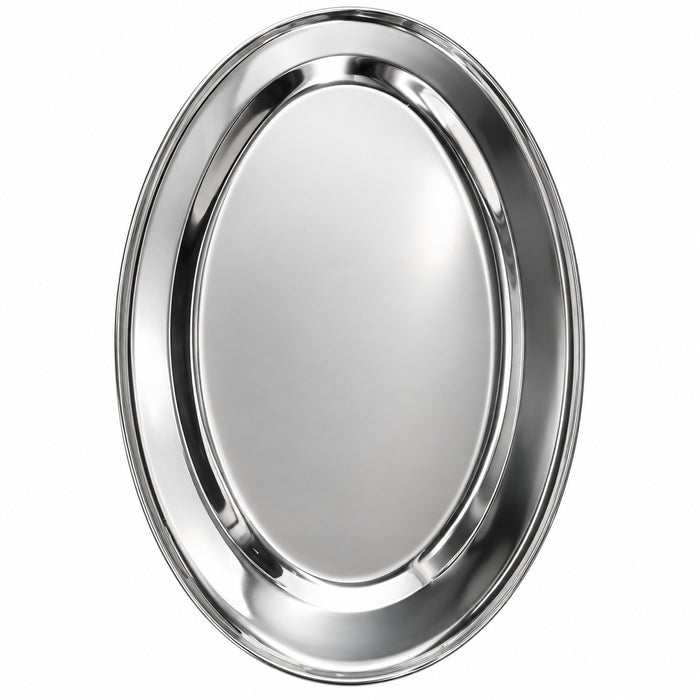 45cm S/steel oval plate