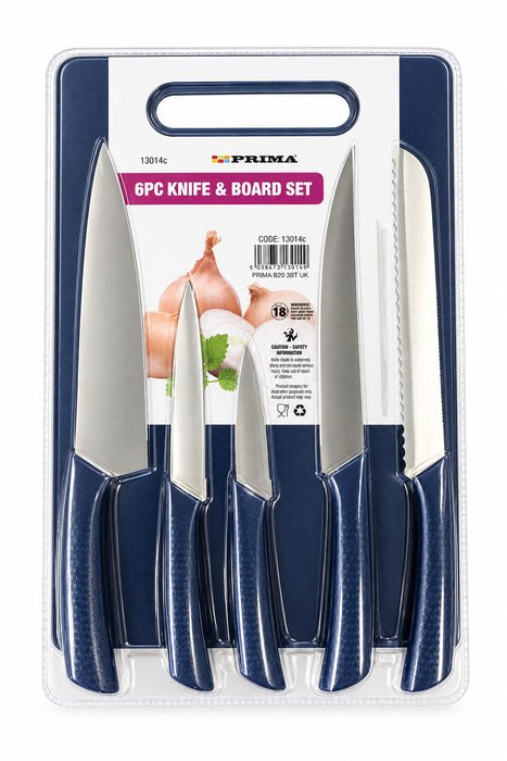 6pc knife & board set