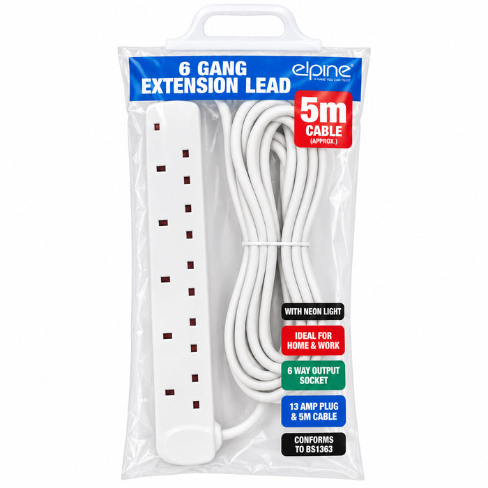 6 gang Extension lead 5m