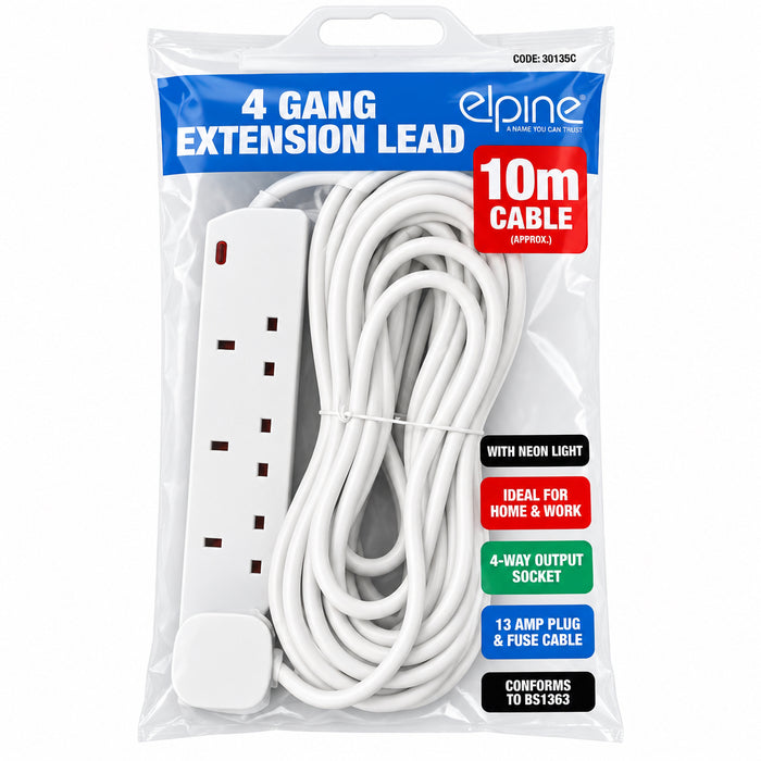 4 gang Extension lead 10m
