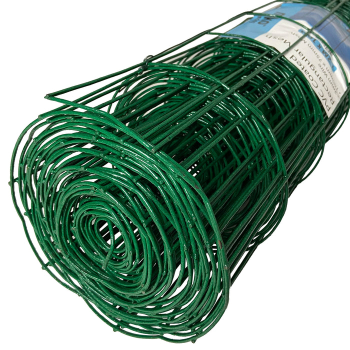 Green PVC Coated Rectangular Mesh - 1.2M x 10M