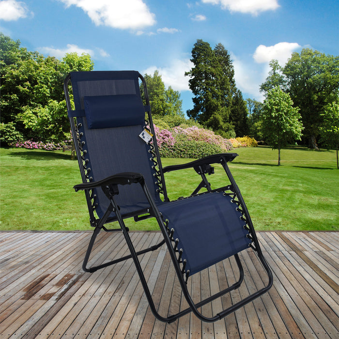 Blue Reclining Sun Lounger