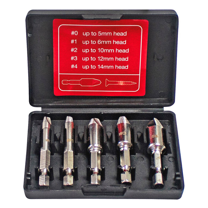 Cross Head Screw Remover Set 5pc
