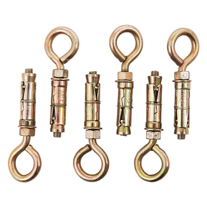 Closed Hook Bolts 8mm 6pc