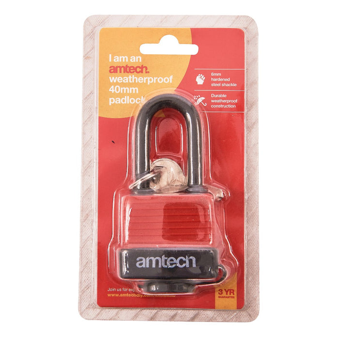 Padlock Weatherproof Long Shackle 40mm