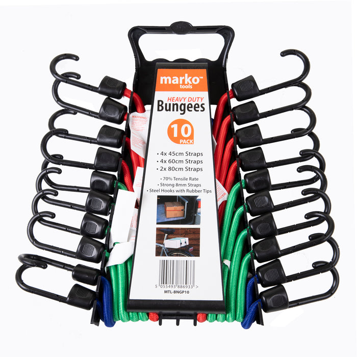 10pc Heavy Duty Mixed Bungees