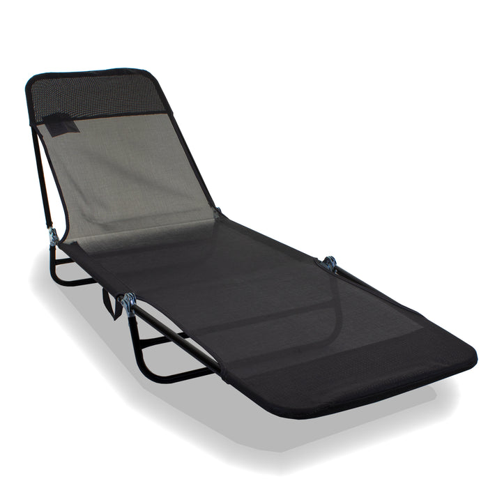 Grey Go Flat Sun Lounger JMart Warehouse