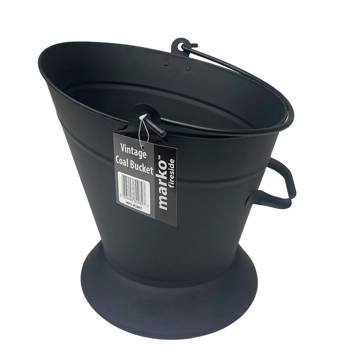 Black Steel Vintage Coal Bucket