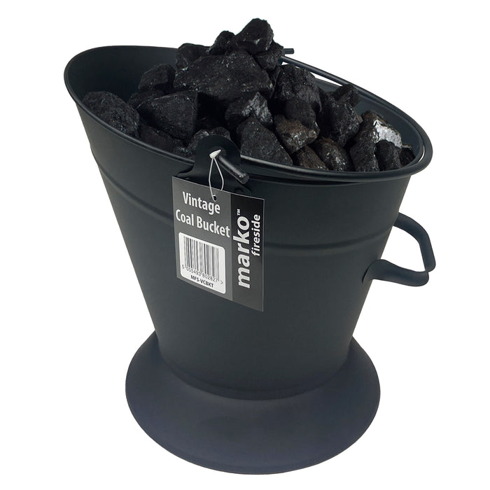 Black Steel Vintage Coal Bucket