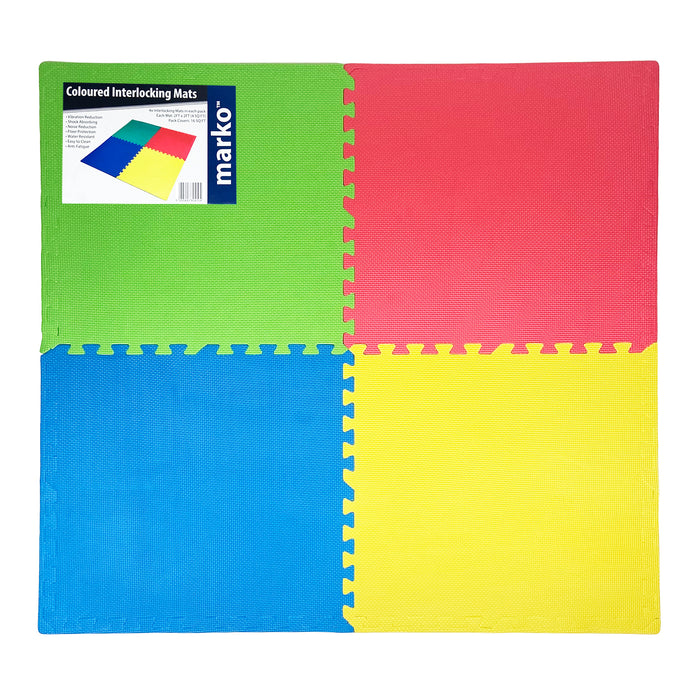 Multi Coloured EVA Interlocking Mats 4pk