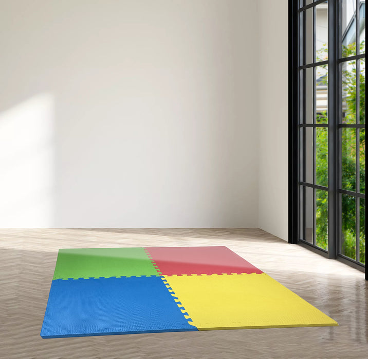 Multi Coloured EVA Interlocking Mats 4pk