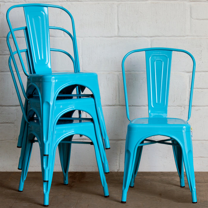 Tolix Style Siena Chair - Eggshell Blue
