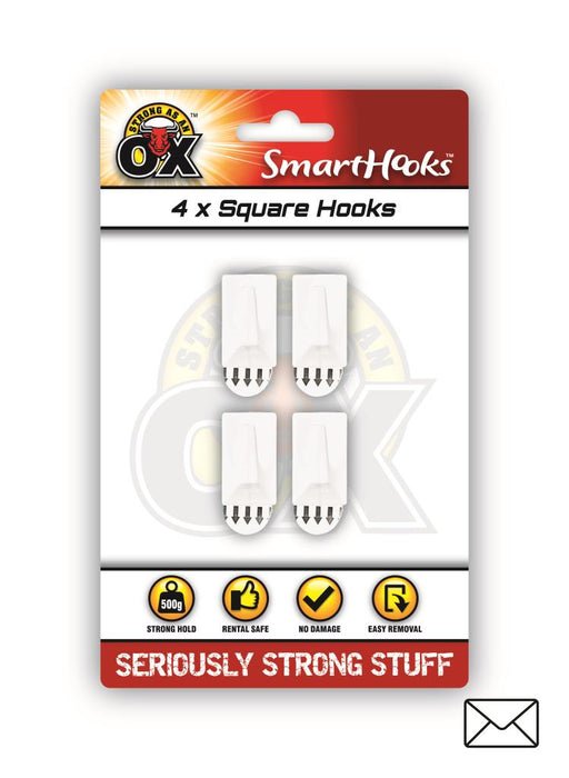 Removable Adhesive Hooks 4pc