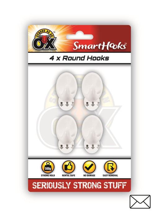 Removable Adhesive Hooks 4pc