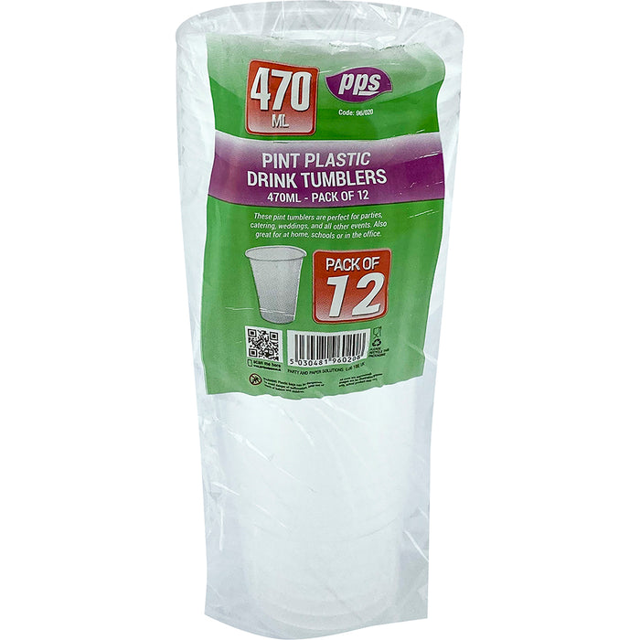 Pint Plastic Tumbler 12pc