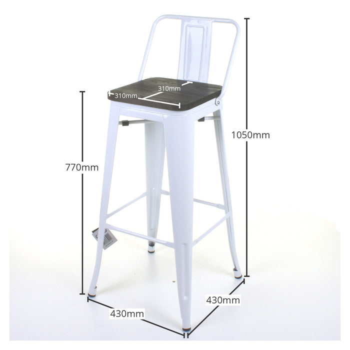 Tolix Style Tuscany Bar Stool -  Steel