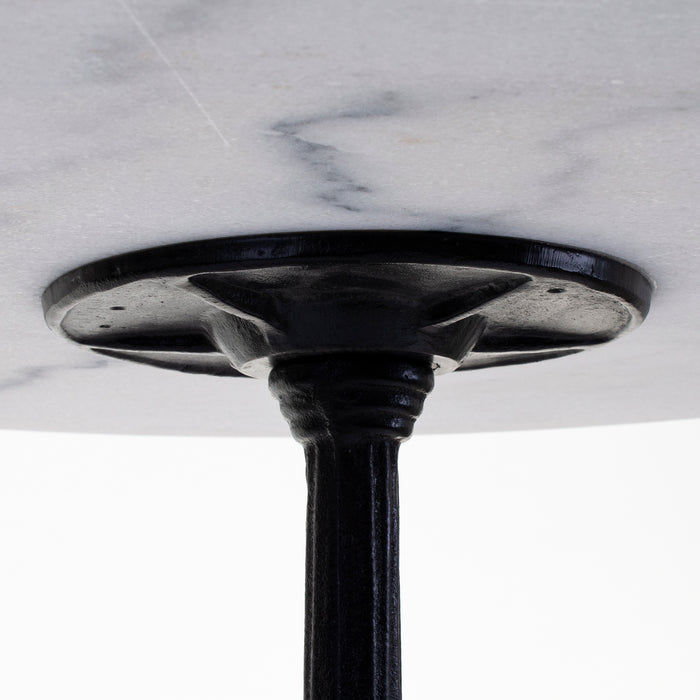 Round Marble Bistro Table with Cast Iron Base
