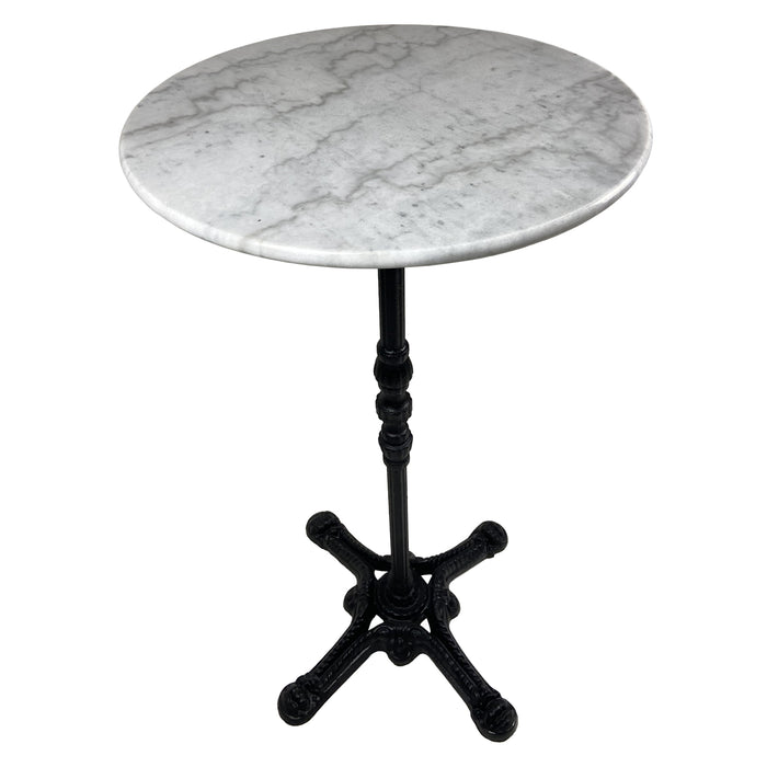 Round Marble Bar Table with Cast Iron Base