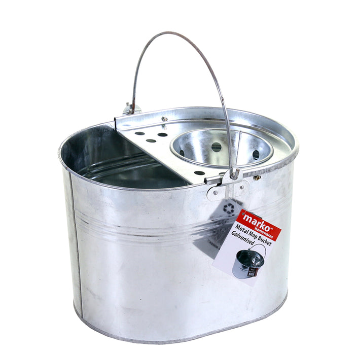 16L Galvanised Metal Mop Bucket