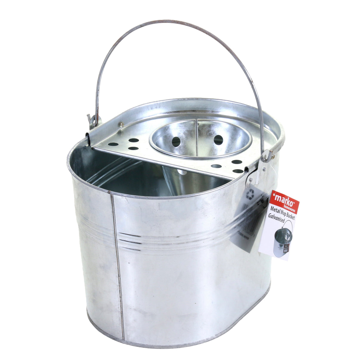 Heavy Duty 15L Litre Metal Steel Coloured Mop Bucket with Handle for  Cleaning