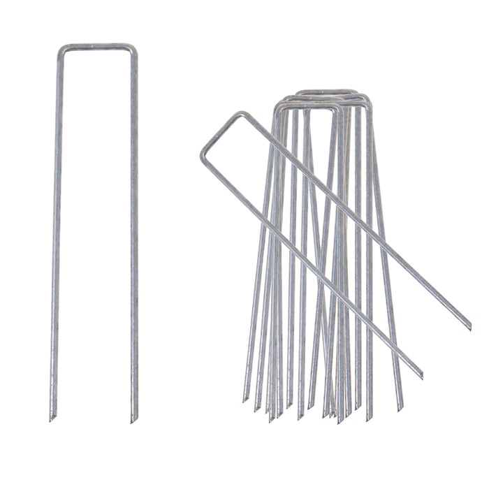 10PK Galvanised 'U' Fixing Grass Pegs