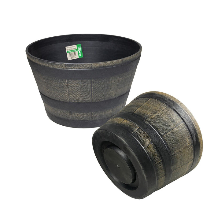 Burntwood Barrel Planter Round 44cm x 27cm