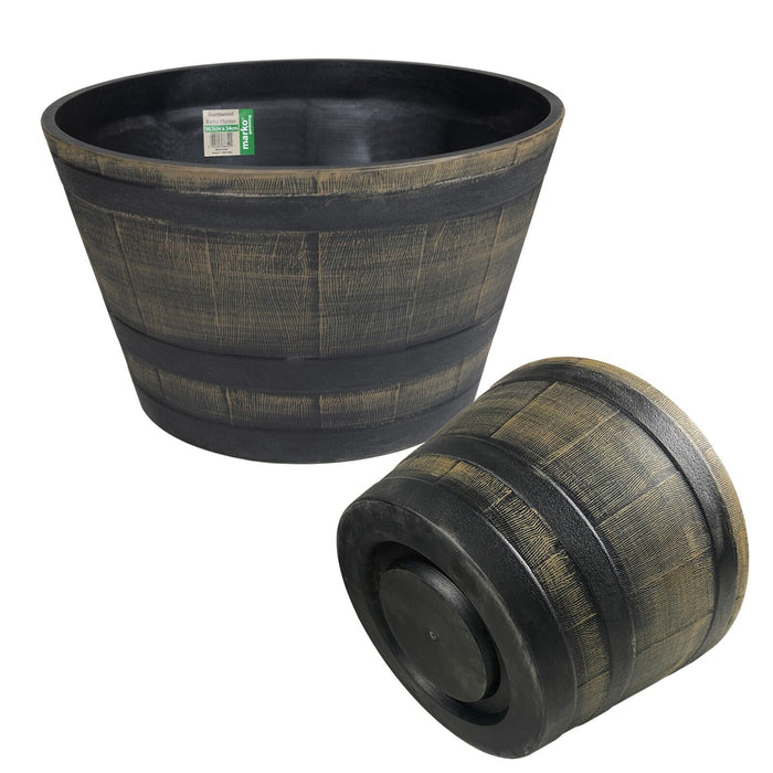 Burntwood Barrel Planter Round 57cm x 34cm