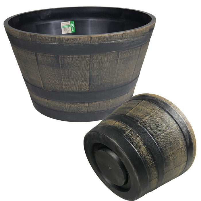 Burntwood Barrel Planter Round 63cm x 37cm