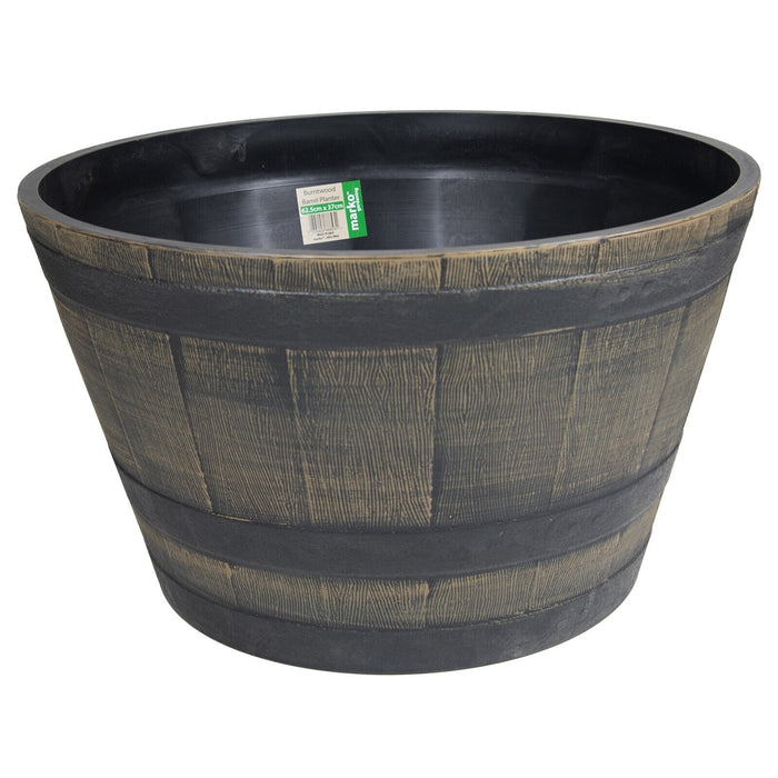 Burntwood Barrel Planter Round 63cm x 37cm