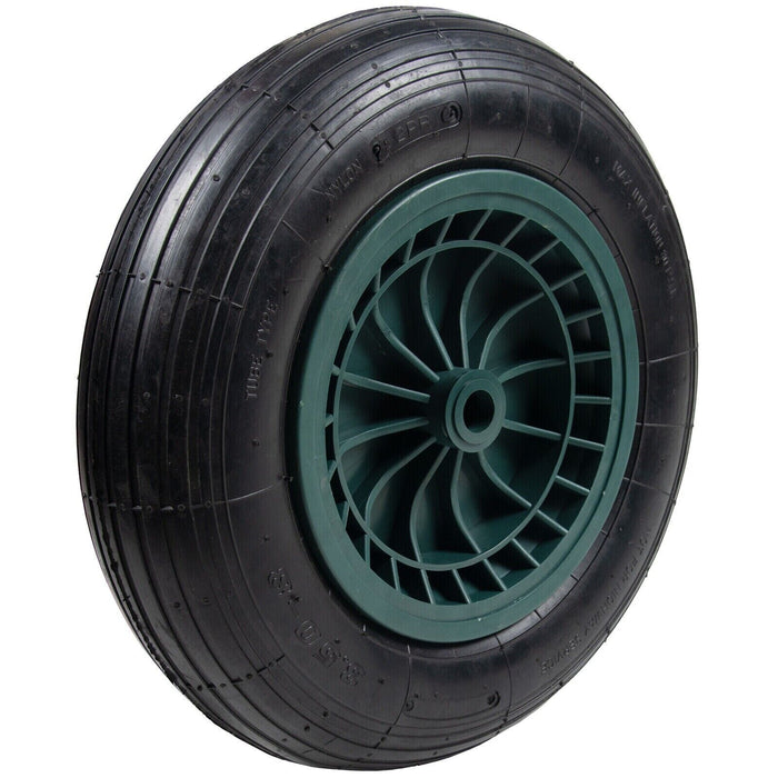 14" Pneumatic Green Wheelbarrow Wheel