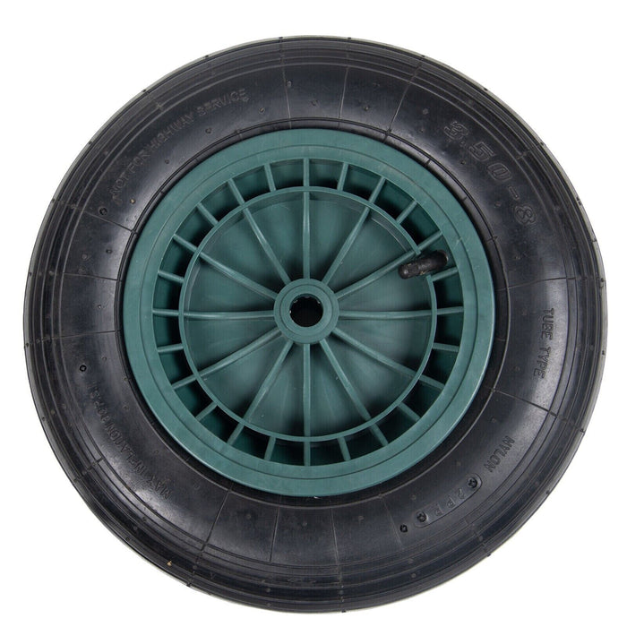 14" Pneumatic Green Wheelbarrow Wheel with Axle