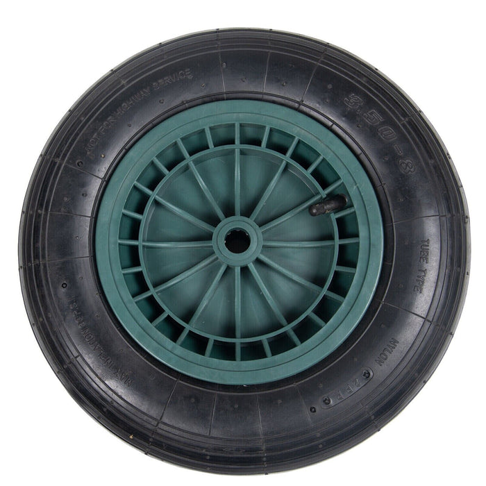 14" Pneumatic Green Wheelbarrow Wheel
