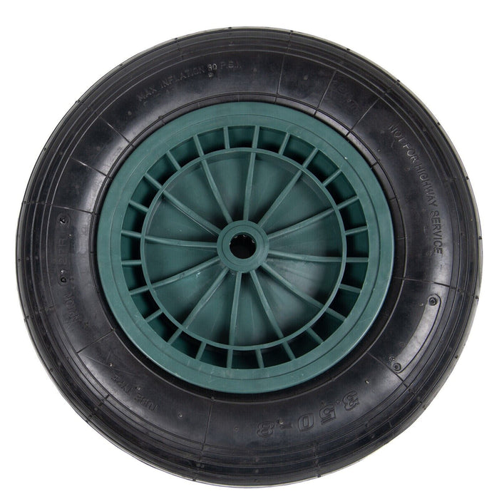 14" Pneumatic Green Wheelbarrow Wheel