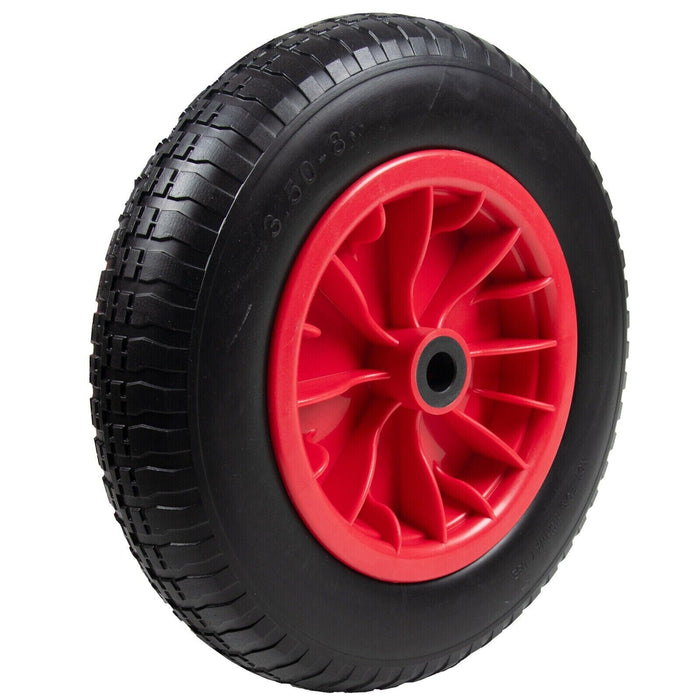 14" Solid Puncture Proof Red Wheelbarrow Wheel